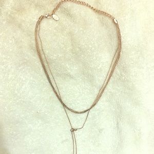 Necklace 4 attached Thin Chains 7”-12”Long